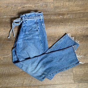 Hollister High-Rise Paper-Bag Curvy Mom Jeans